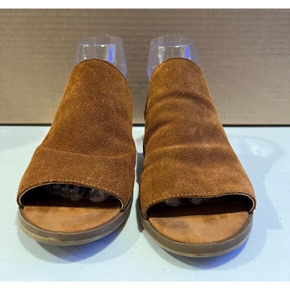 Steve Madden Richelle Mule Suede Sandal Womens Size 9M Slip On Heel Tan - Picture 4 of 9